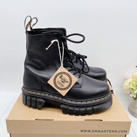 Dr. Martens Audrick 8-Eye Platform Combat Boots Black Nappa Lux Leather US 9 - Picture 5 of 10